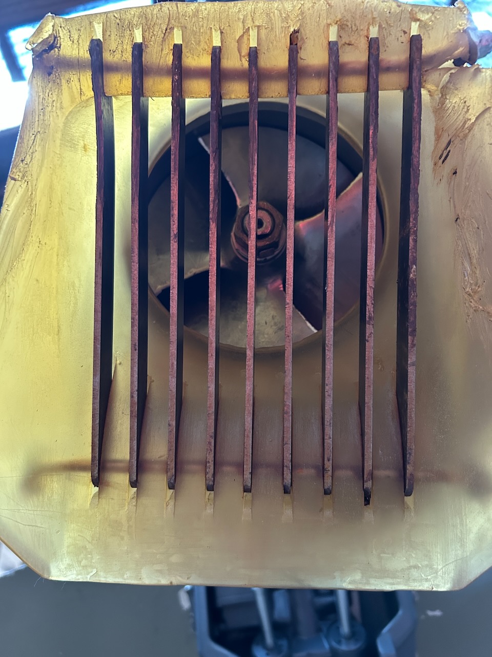 Used Wooldridge urethane intake with worn outer edges and straight grate bars